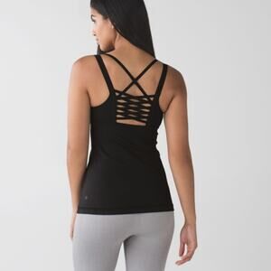 Lululemon Hot To Street Tank Top‎ Black Strappy Back Size 4